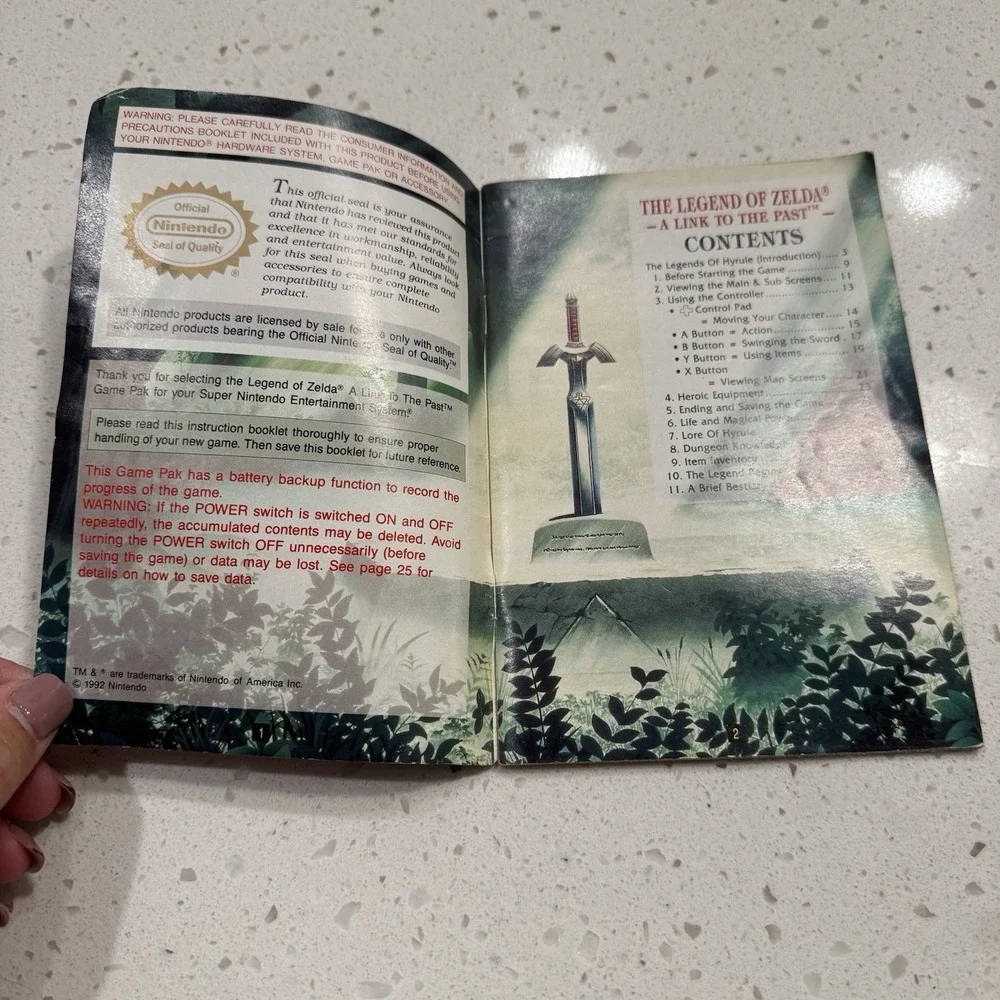 The Legend Of Zelda A Link To The Past Instruction Booklet Manual EUC